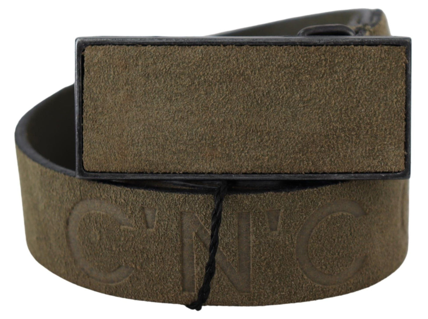 Green Leather Velvet Buckle Waist Army Belt