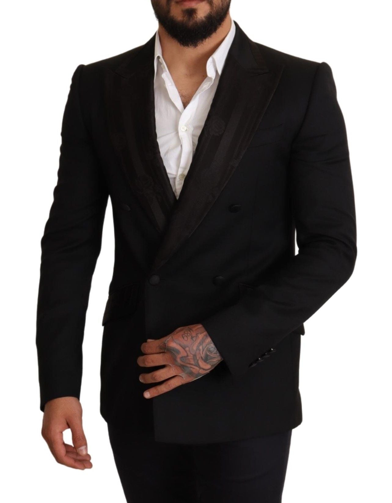 Black Double Breasted Jacket SICILIA Blazer