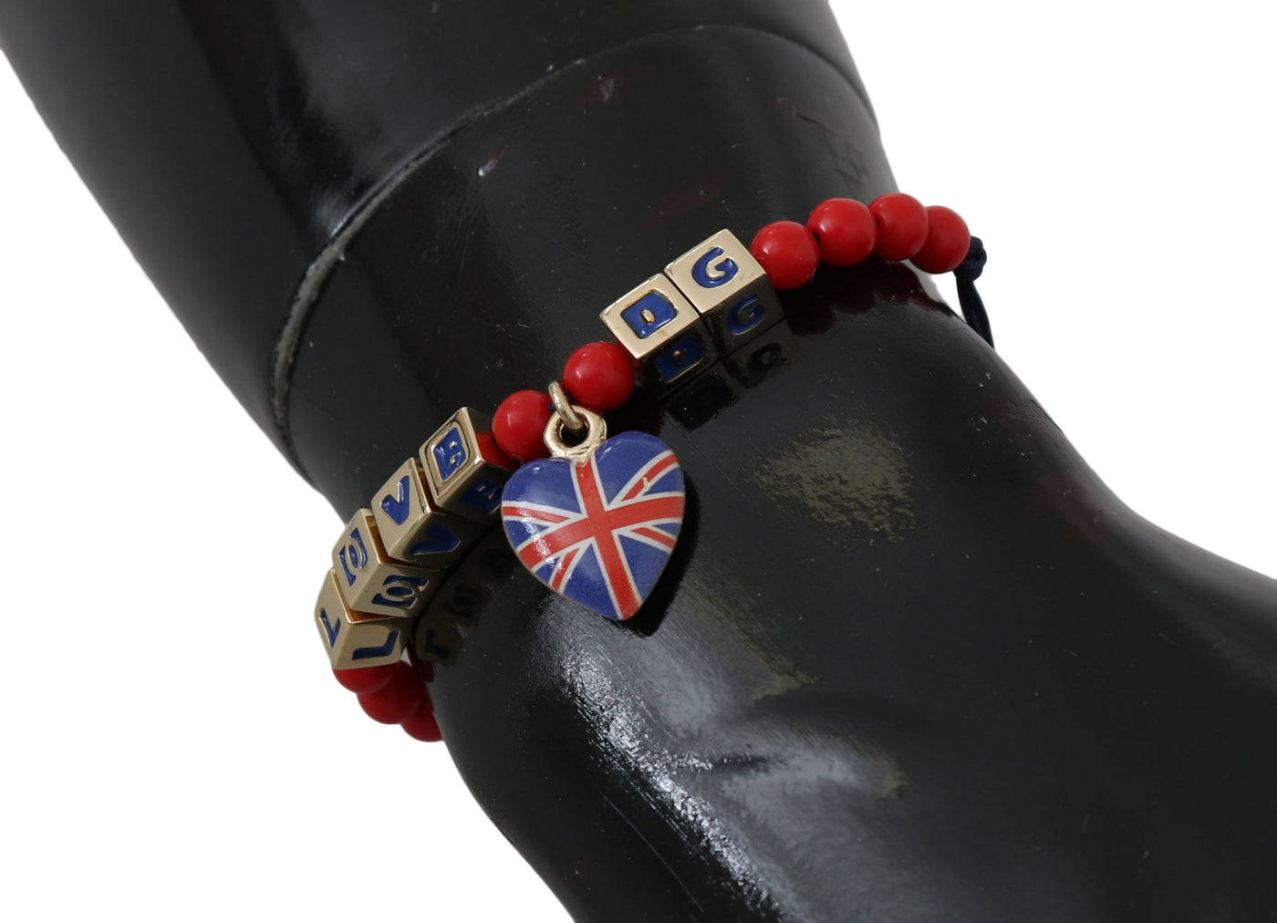 Blue and Red Beaded DG LOVES LONDON Flag Branded Bracelet