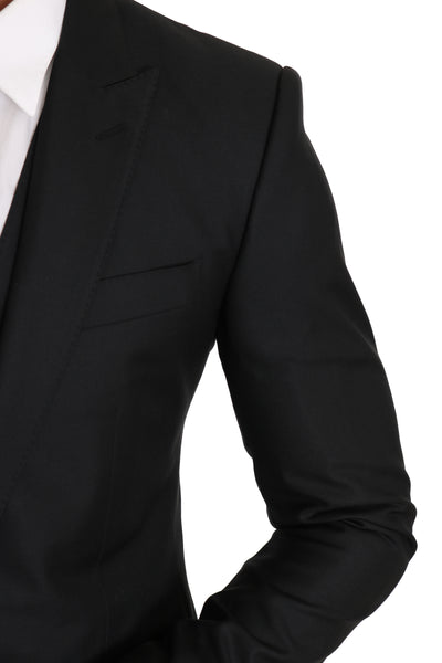 Blazer Vest 2 Piece Black Wool MARTINI