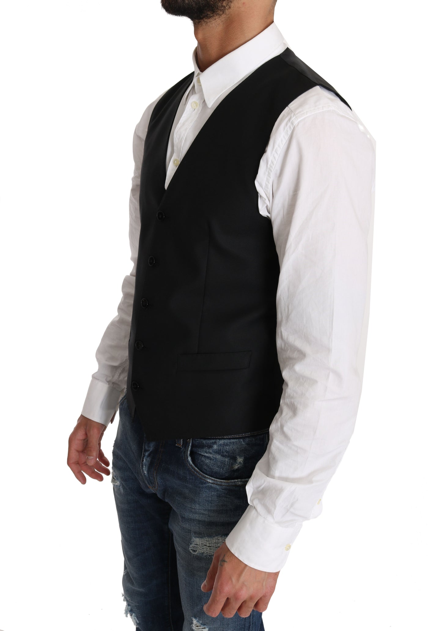 Blazer Vest 2 Piece Black Wool MARTINI