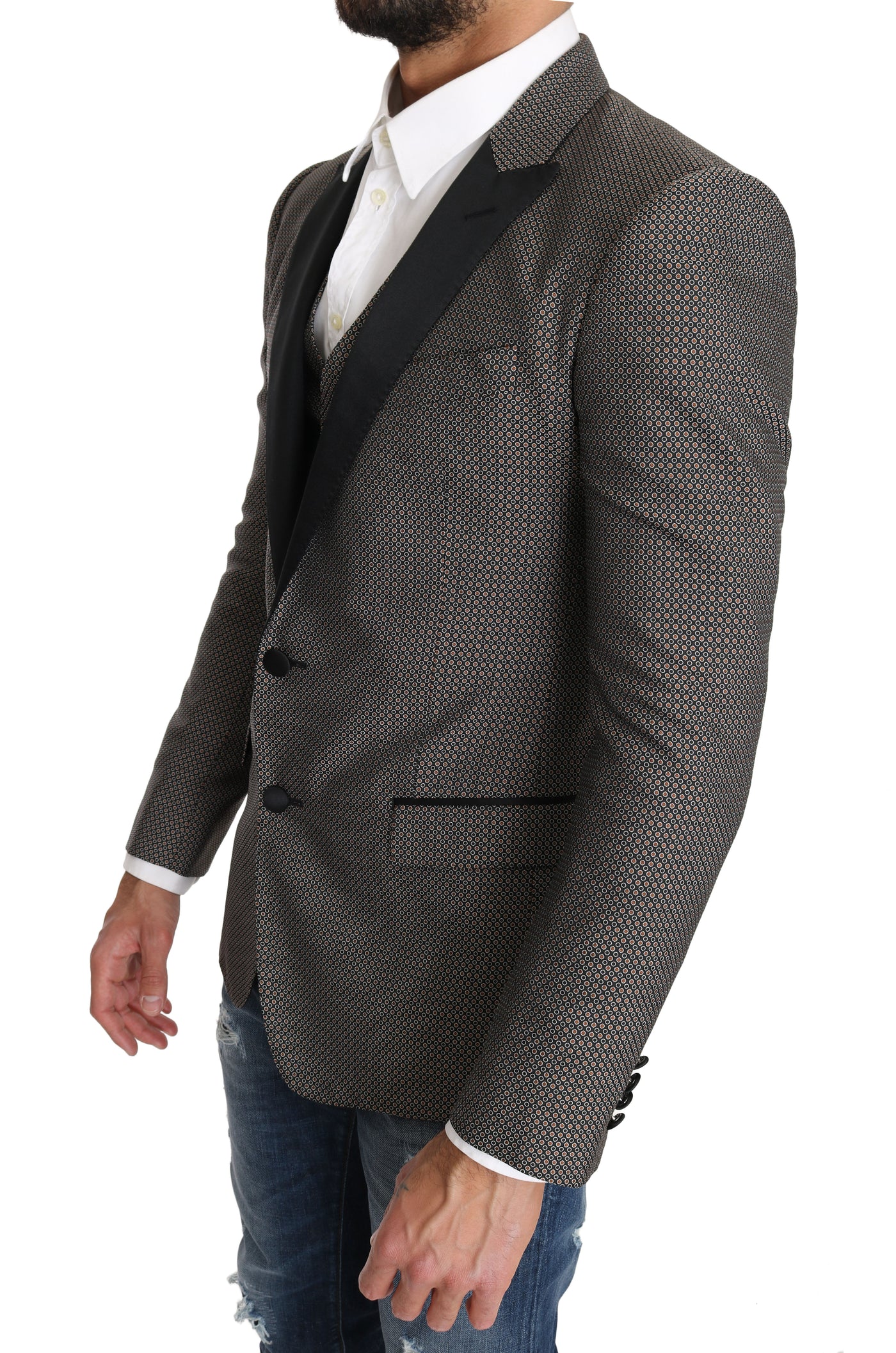 Blazer Vest 2 Piece Gray MARTINI Pattern