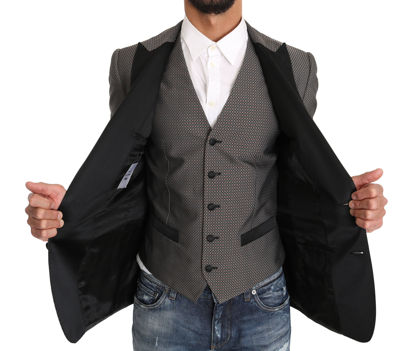 Blazer Vest 2 Piece Gray MARTINI Pattern