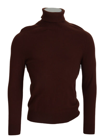 Bordeaux Wool Turtleneck Pullover Sweater