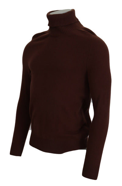 Bordeaux Wool Turtleneck Pullover Sweater