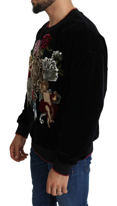 Black Velvet Angel Floral Bee Pullover Sweater