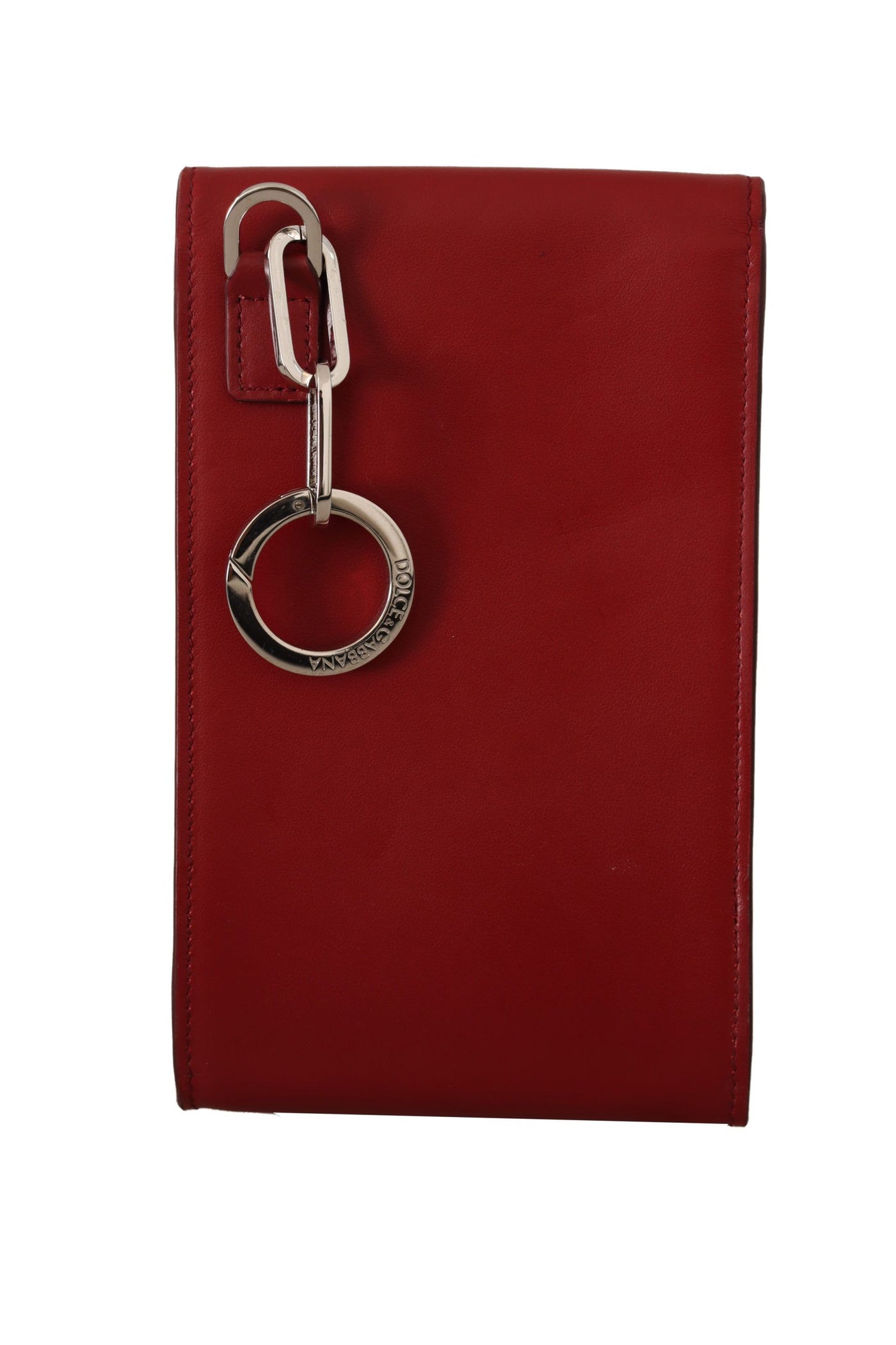 Red Leather Wallet Keyring Pouch Slot Pocket Wallet