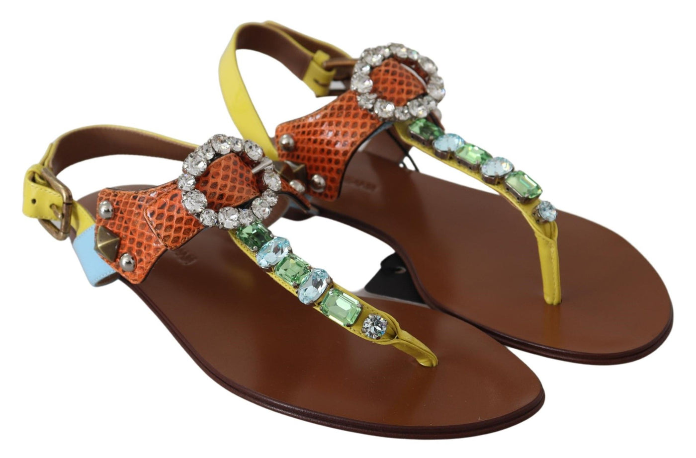 Leather Ayers Crystal Sandals Flip Flops Shoes