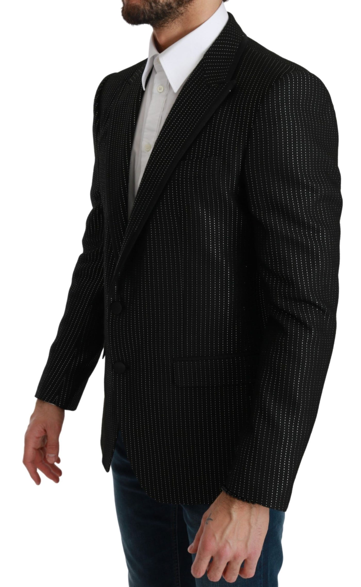 Black Striped Single Breasted MARTINI Blazer