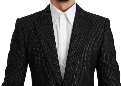 Black Striped Single Breasted MARTINI Blazer