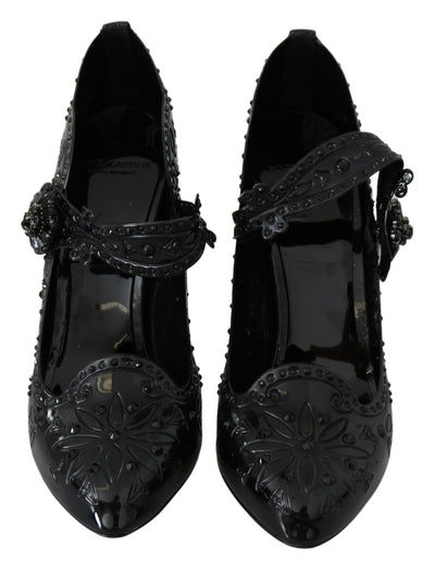 Black Crystal Floral CINDERELLA Heels Shoes