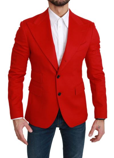 Red Cashmere Slim Fit Coat Jacket Blazer