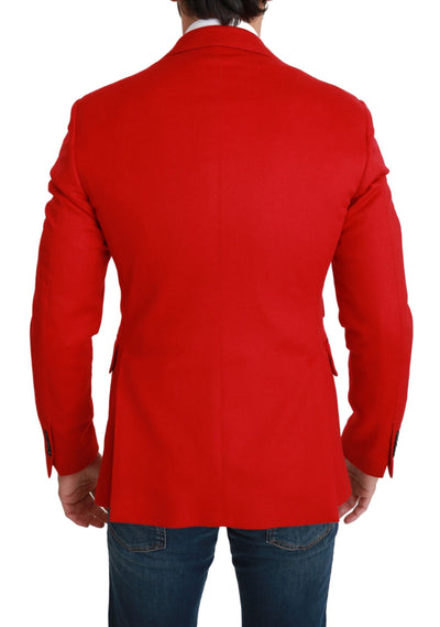 Red Cashmere Slim Fit Coat Jacket Blazer