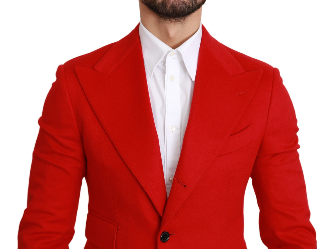 Red Cashmere Slim Fit Coat Jacket Blazer