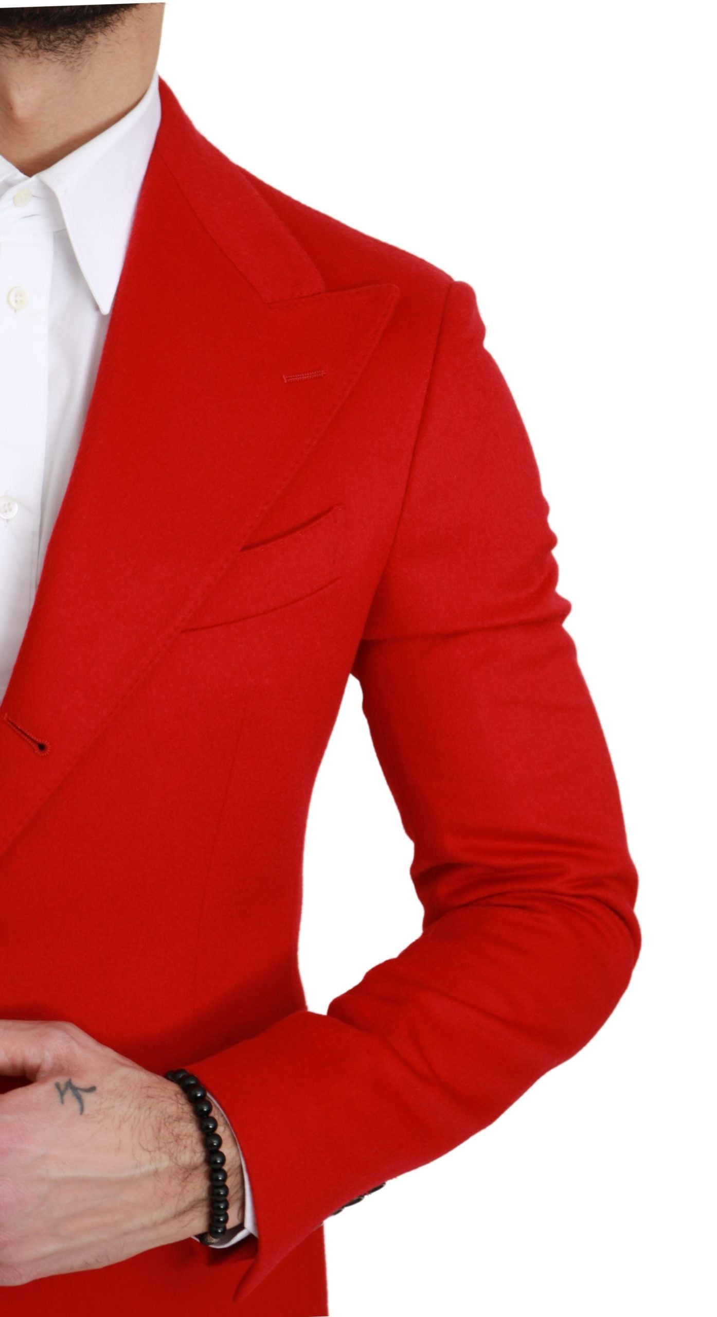 Red Cashmere Slim Fit Coat Jacket Blazer