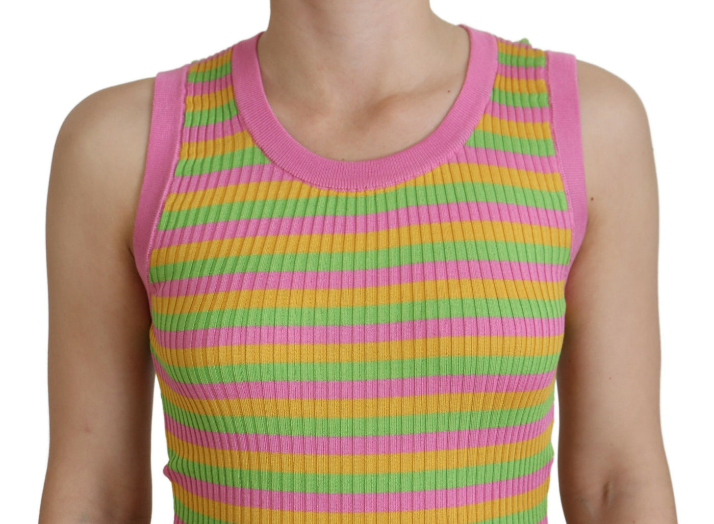 Multicolor Silk Vest Pullover Tank Top