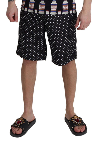 Black Polka Dots Beachwear Shorts Swimwear