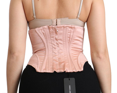 Silk Pink Corset Belt Stretch Waist Strap Top