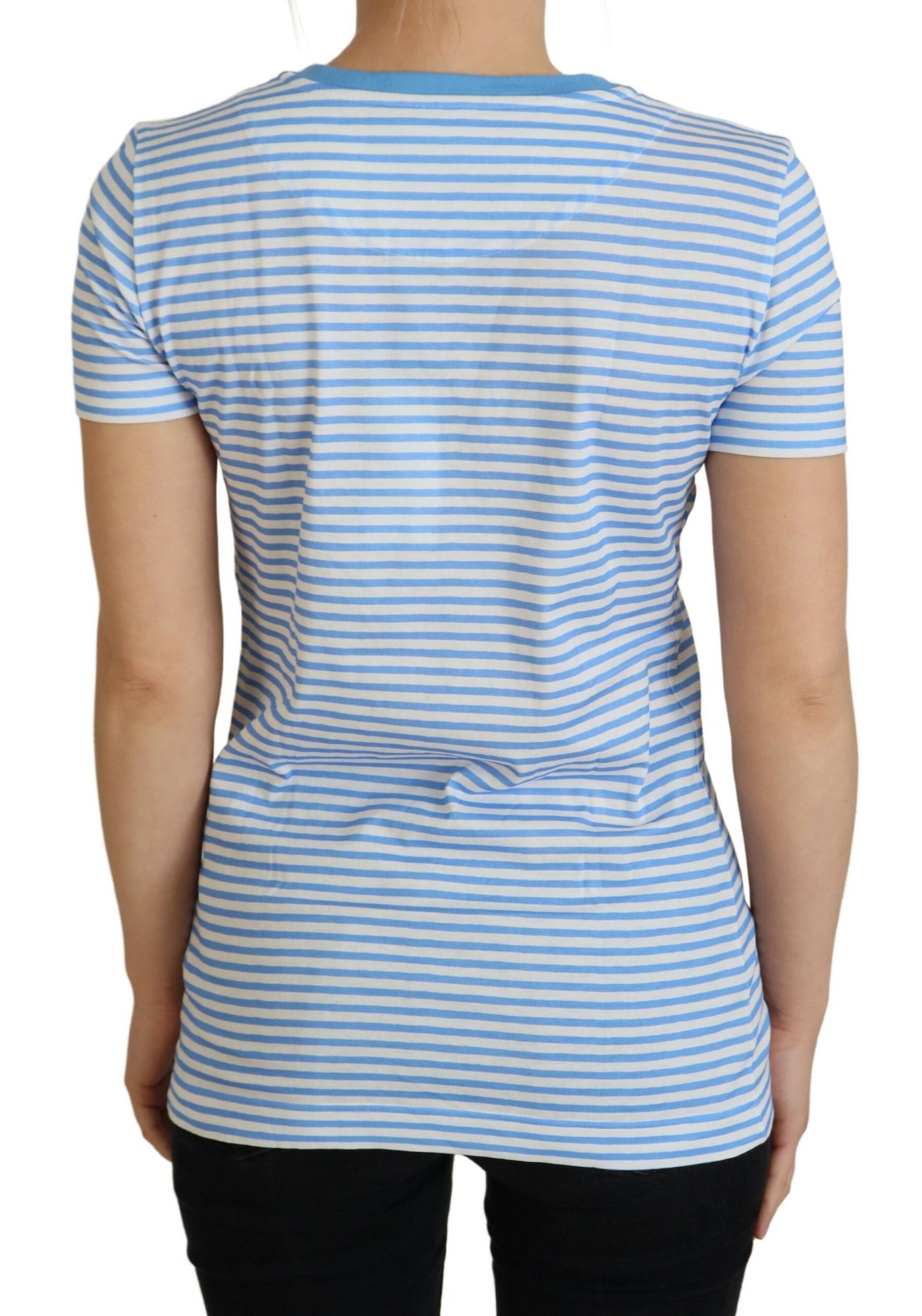 White Blue Cotton Exclusive ST. TROPEZ T-shirt