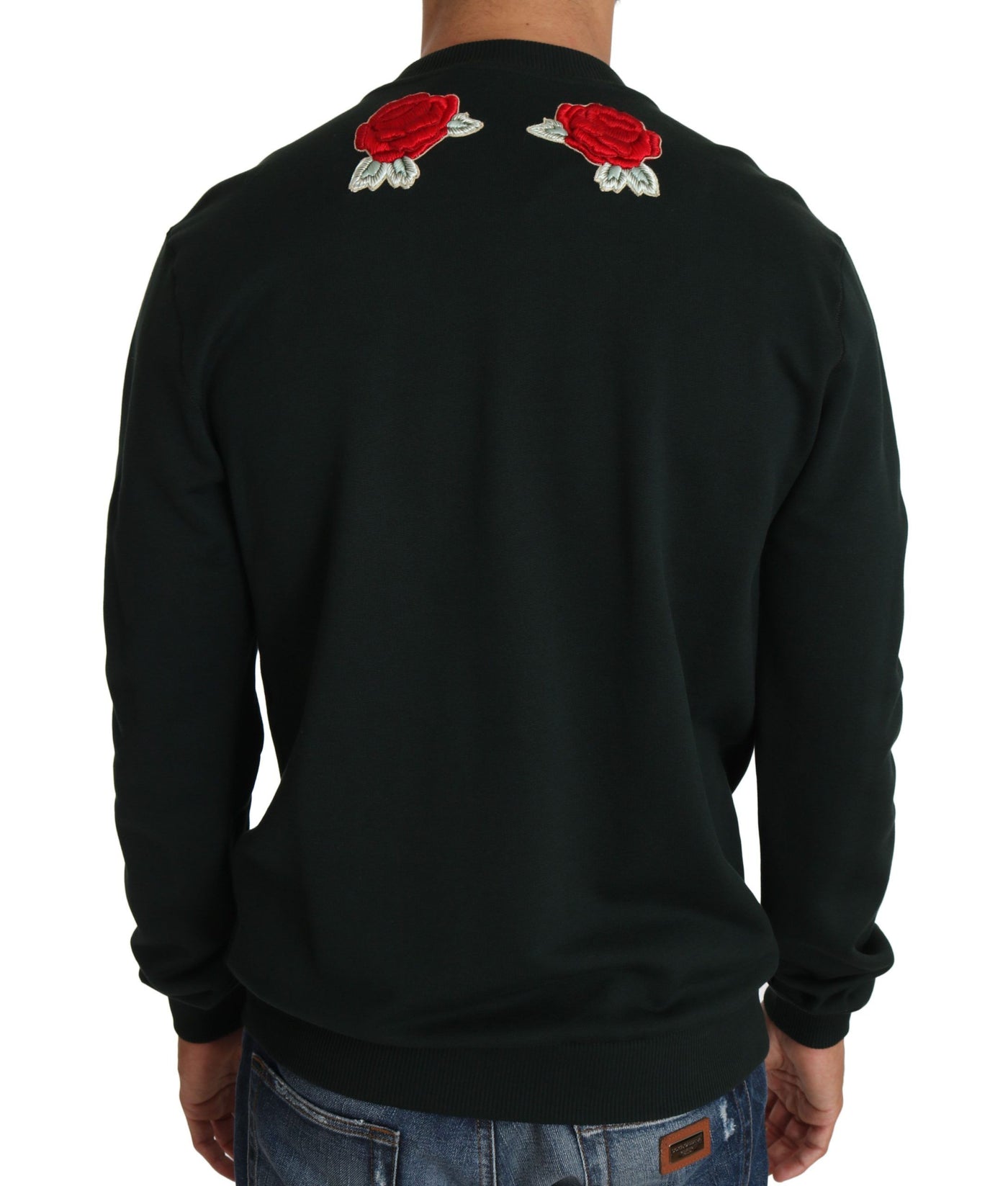 Green Crystal Heart Roses Gun Sweater