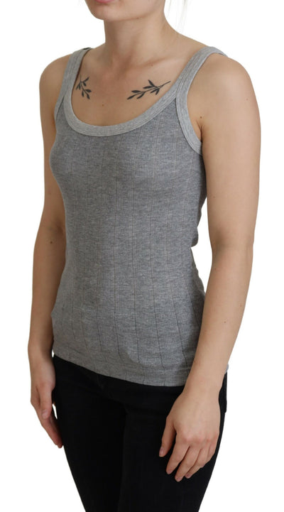 Gray Cotton Modal Canotta Tank Top T-shirt