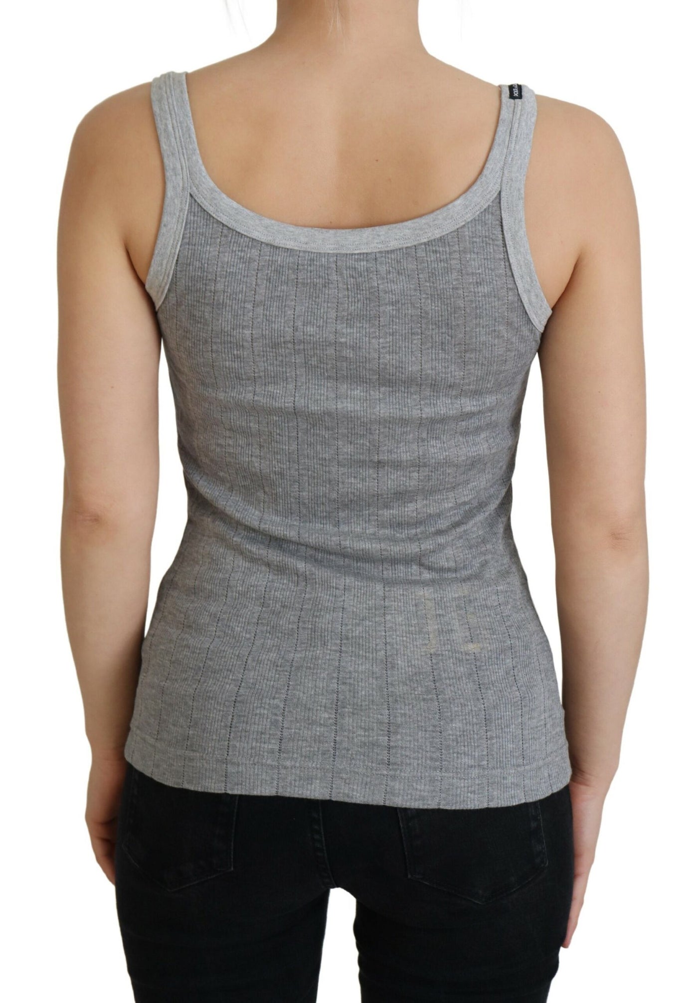 Gray Cotton Modal Canotta Tank Top T-shirt