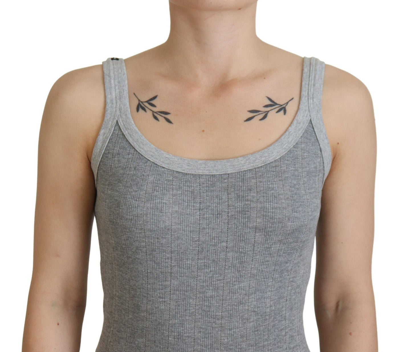 Gray Cotton Modal Canotta Tank Top T-shirt