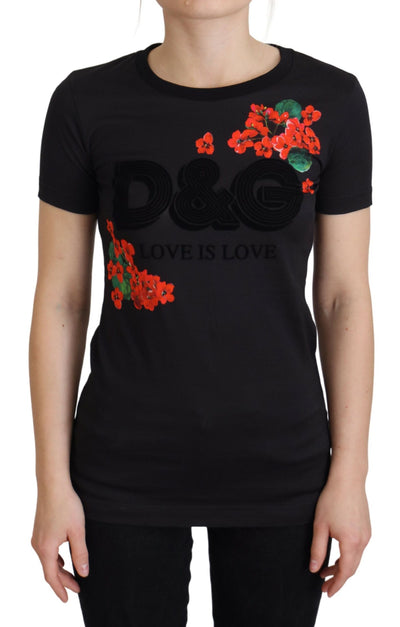 Black Cotton D&G Love is Love  T-shirt