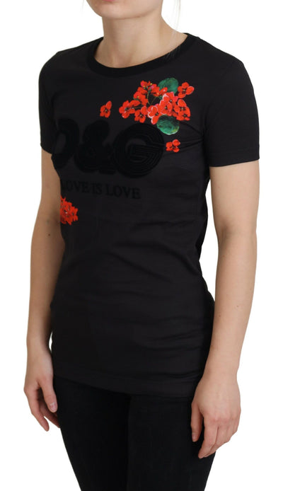 Black Cotton D&G Love is Love  T-shirt