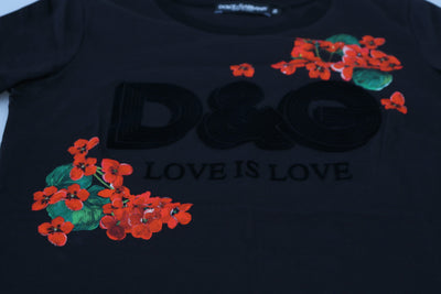 Black Cotton D&G Love is Love  T-shirt