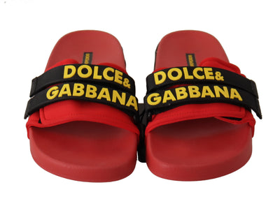 Red Slides Slippers Logo Outlet Sandals Shoes