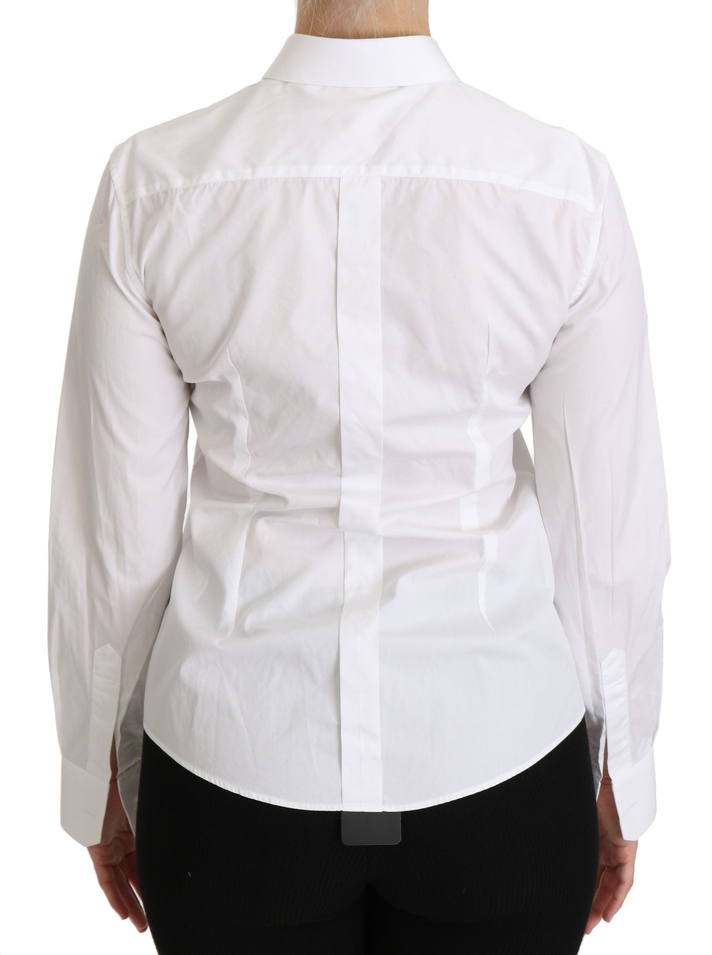 White Collared Long Sleeve Polo Shirt