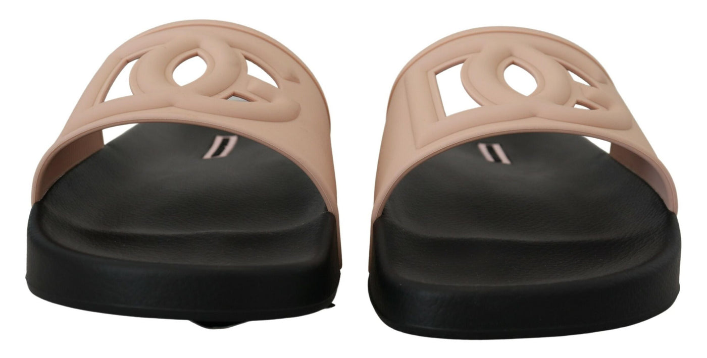 Pink Rubber Slides Slippers Womens Sandals