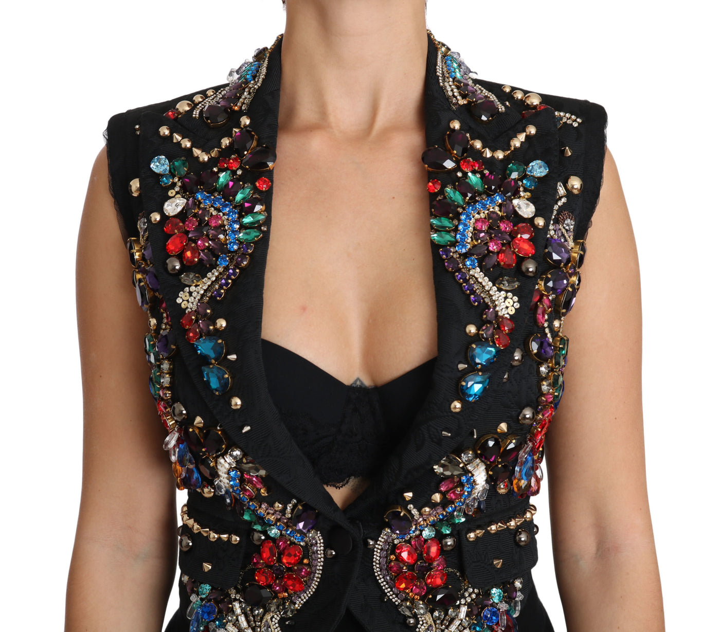 Black Crystal Sicily Vest Waistcoat