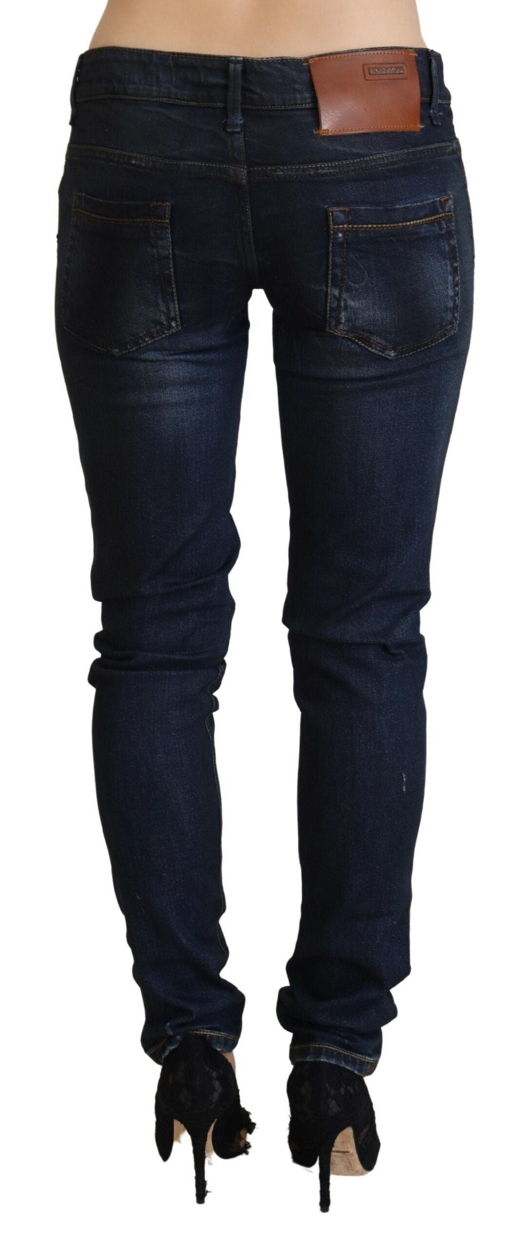 Blue Low Waist Slim Fit Women Denim Jeans