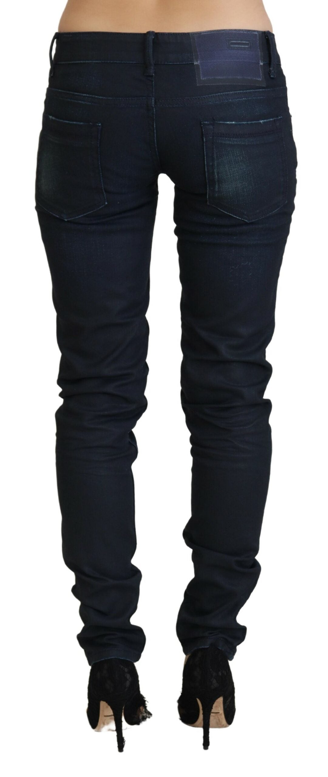 Blue Low Waist Slim Fit Women Denim Jeans