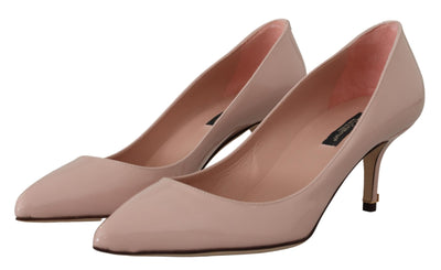 Pink Patent Leather Kitten Heels Pumps Shoes