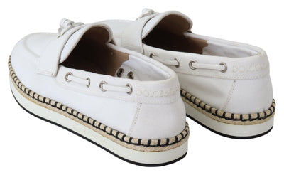 White Canvas Leather Mens Loafers Shoes