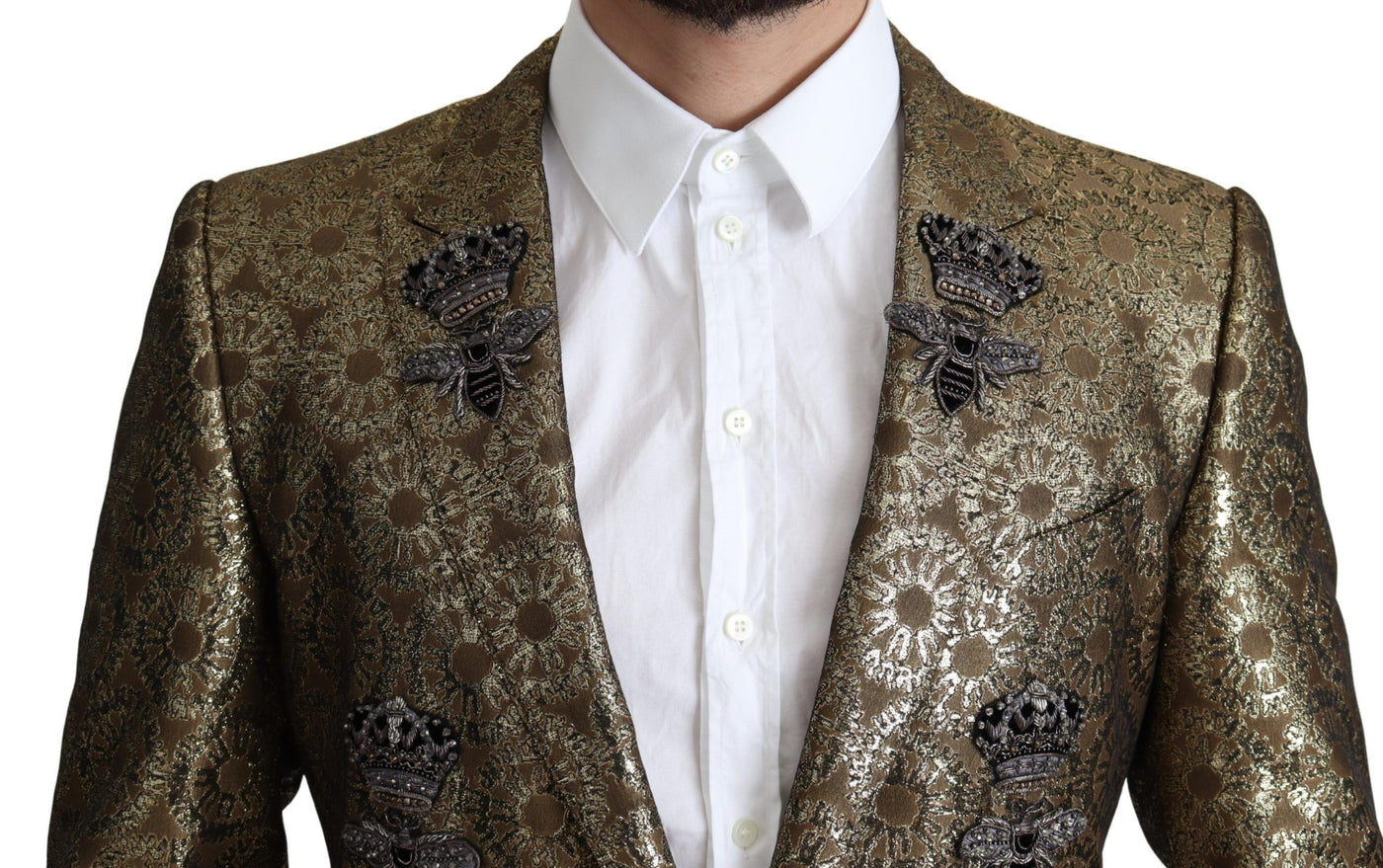 Gold Crystal Crown Bee MARTINI Blazer Jacket