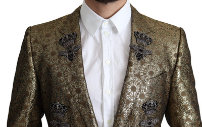 Gold Crystal Crown Bee MARTINI Blazer Jacket