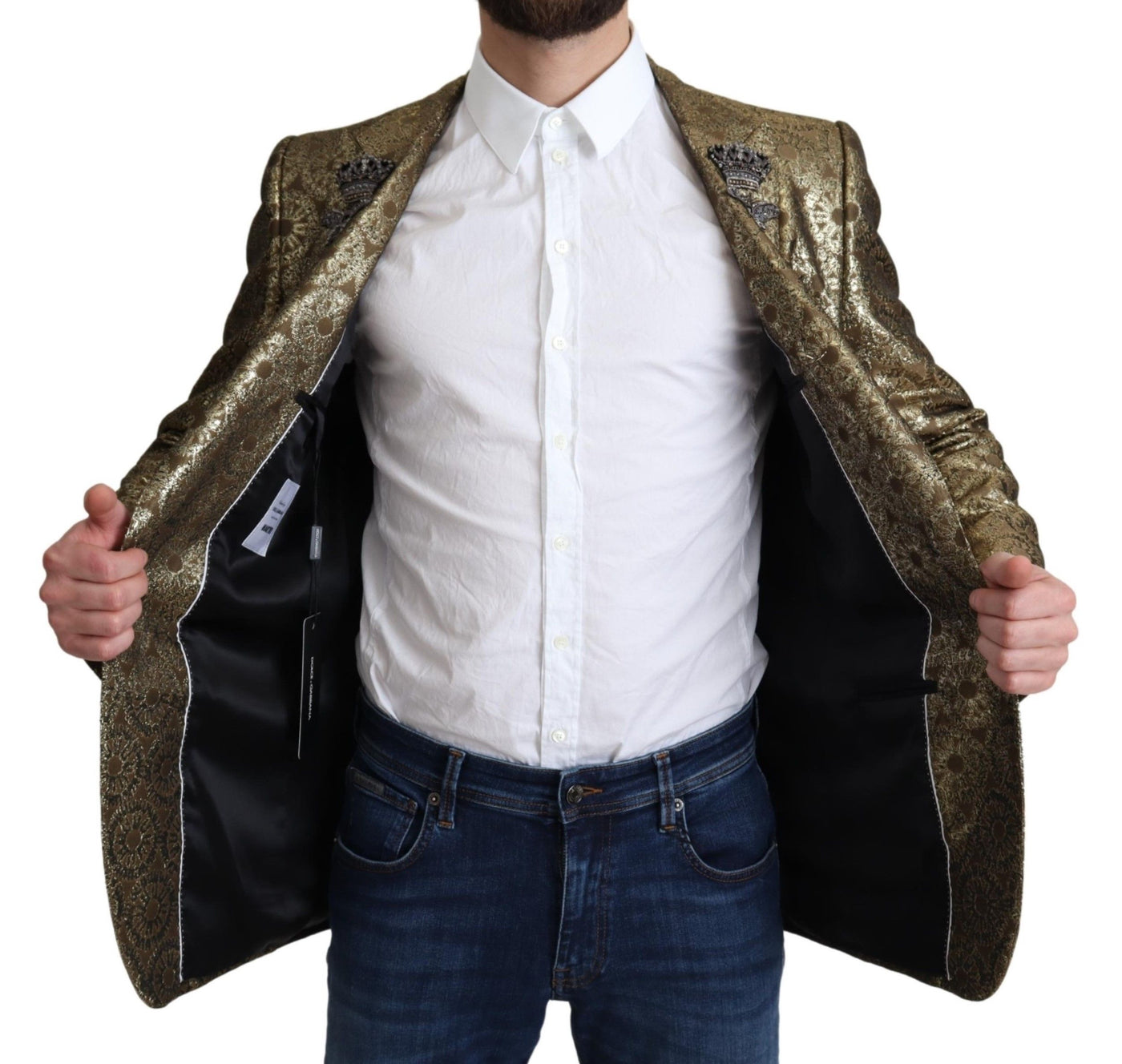 Gold Crystal Crown Bee MARTINI Blazer Jacket