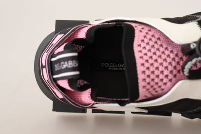 Black Pink Fabric Leather Sneakers Shoes