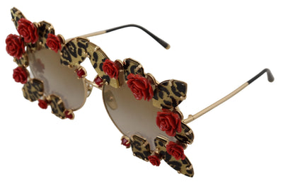 Gold Metal Frame Roses Embellished DG2207B Sunglasses