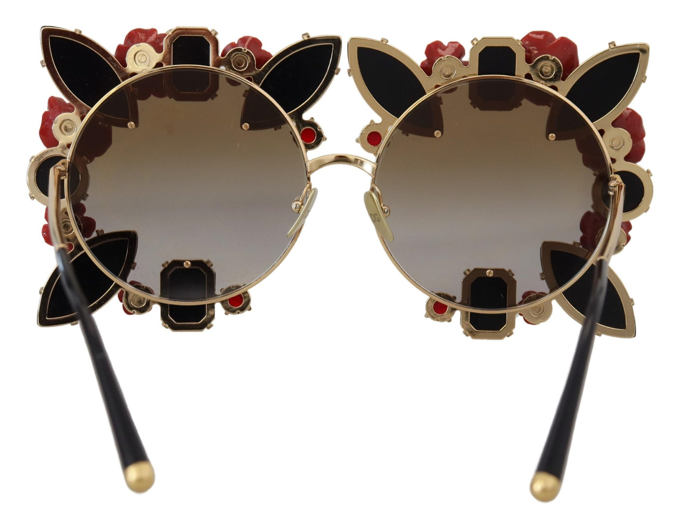 Gold Metal Frame Roses Embellished DG2207B Sunglasses