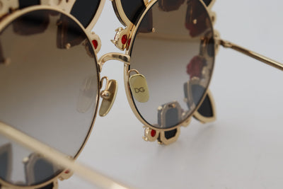 Gold Metal Frame Roses Embellished DG2207B Sunglasses