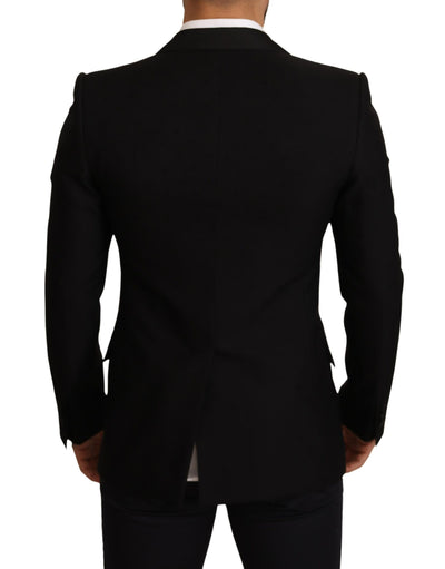 Black Wool Slim Fit Coat Blazer Jacket