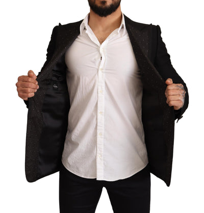 Black Wool Slim Fit Coat Blazer Jacket