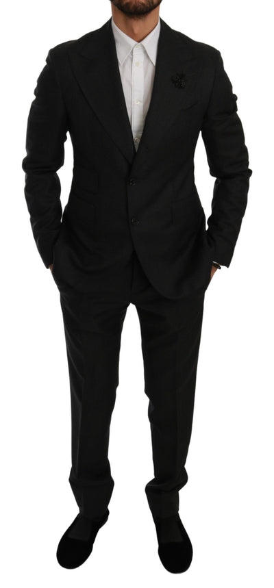 Black Crystal Bee Slim Fit 2 Piece Suit