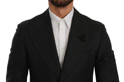 Black Crystal Bee Slim Fit 2 Piece Suit