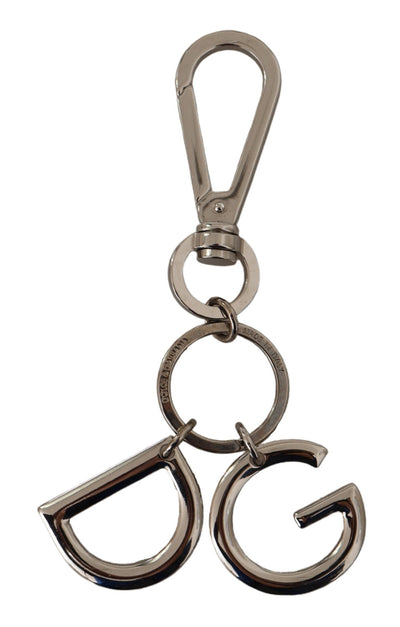 Silver Tone Brass Keyring DG Logo Keychain